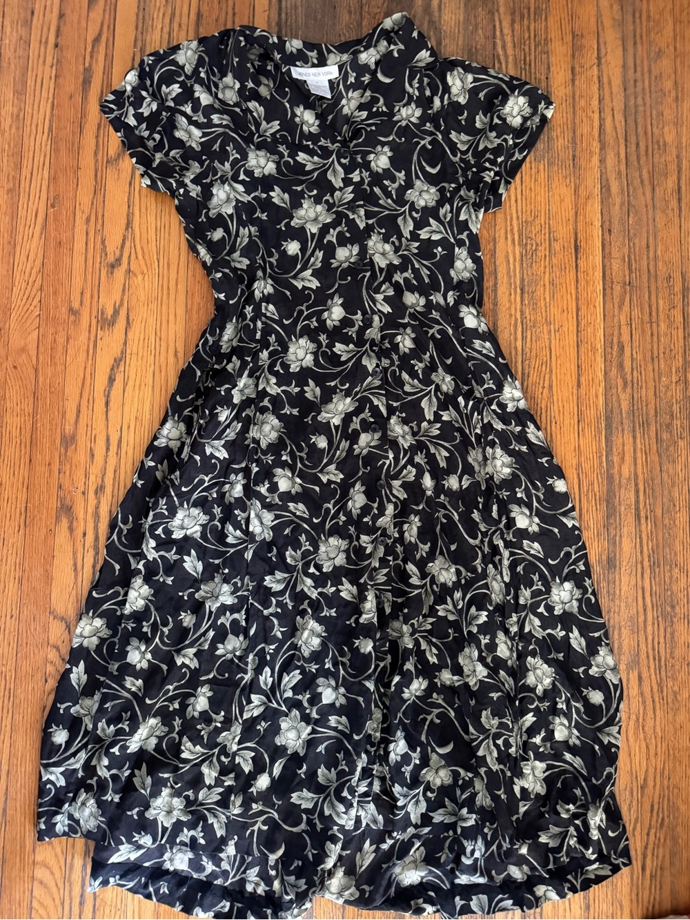 Vintage floral 100% silk long dress
